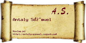 Antaly Sámuel névjegykártya